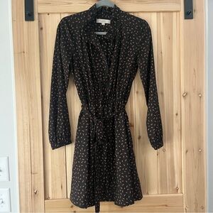 loft drop waist dress Loft Drop Waist Bubble Midi Dress Size Small Black Women's